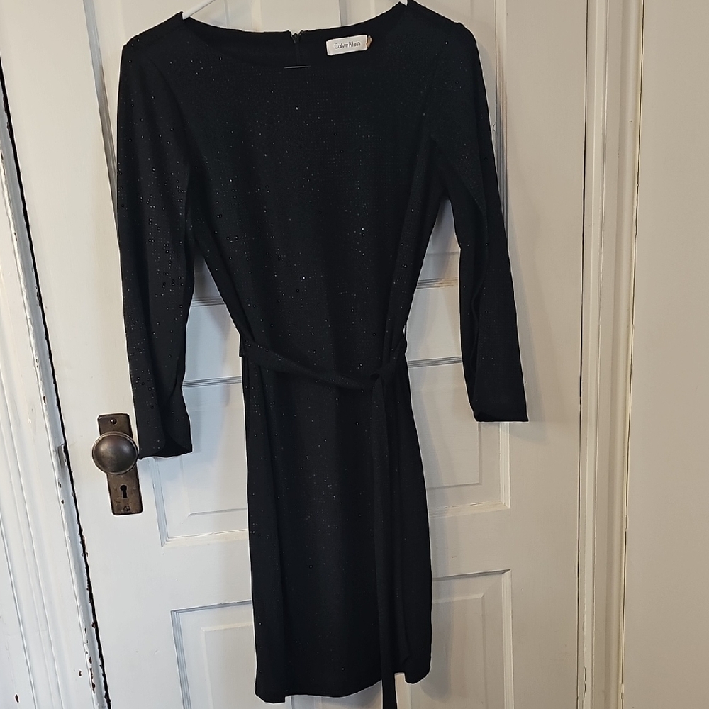 Calvin Klein Elegant Black Long Sleeve Dress